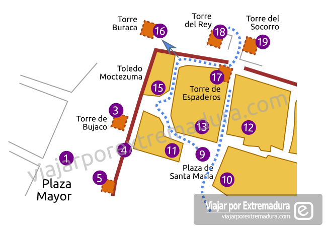 Plano de acceso Palacio Moctezuma